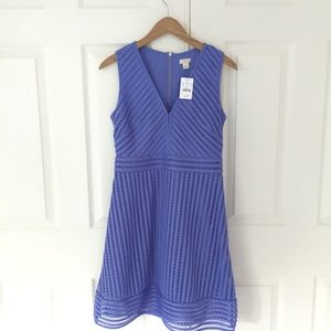 J.Crew Striped Eyelet A-Line Dress in Periwinkle